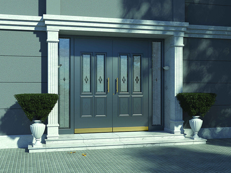 Double-leaf front doors